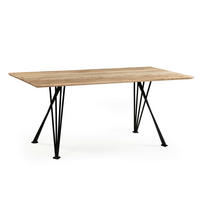 ESSTISCH 175/90/76 cm Echtholz  Holz, Metall rechteckig Akaziefarben, Schwarz  - Schwarz/Akaziefarben, Design, Holz/Metall (175/90/76cm) - Landscape