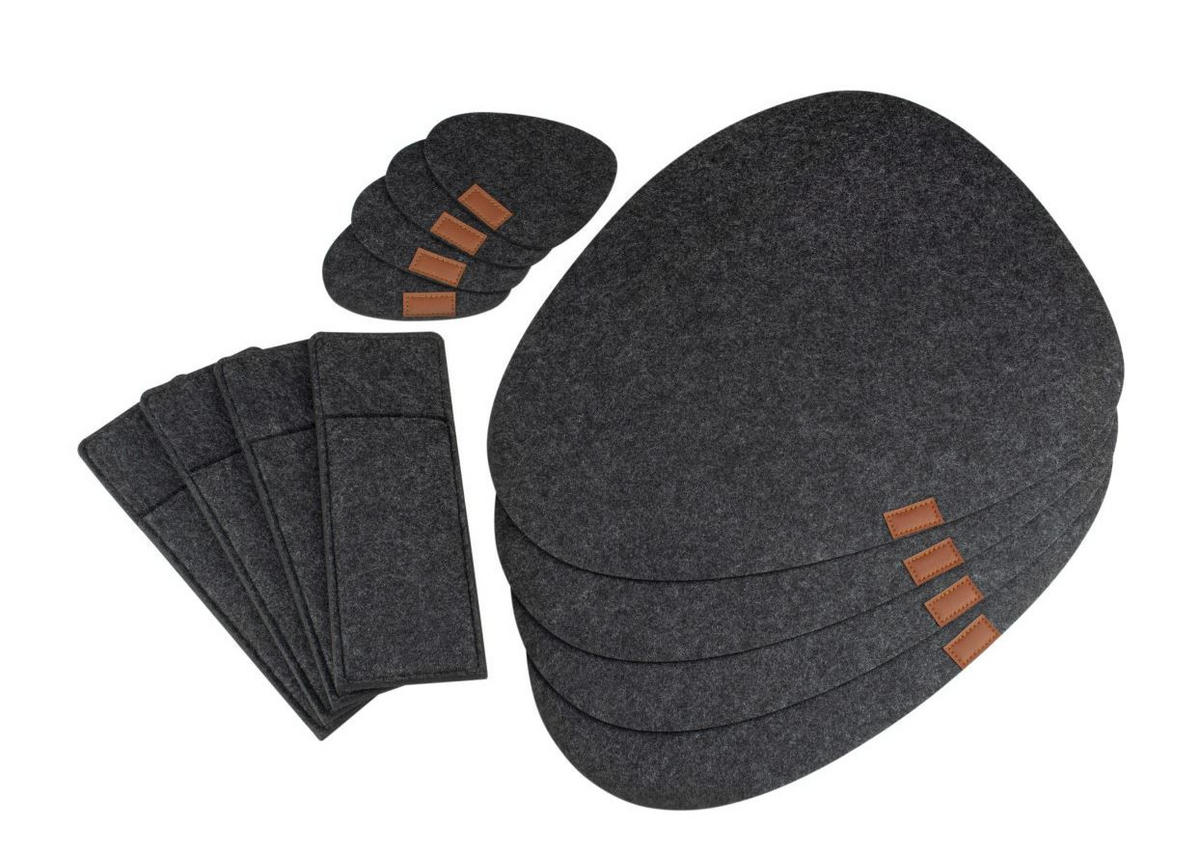 ÉTKEZŐALÁTÉT textil  - antracit, Lifestyle, textil (43,5/33/3,5cm) - Justinus