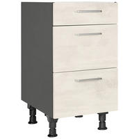 SCHUBKASTENUNTERSCHRANK 45/87/56 cm  in Weiß  - Schieferfarben/Edelstahlfarben, MODERN, Holzwerkstoff/Metall (45/87/56cm) - Nobilia