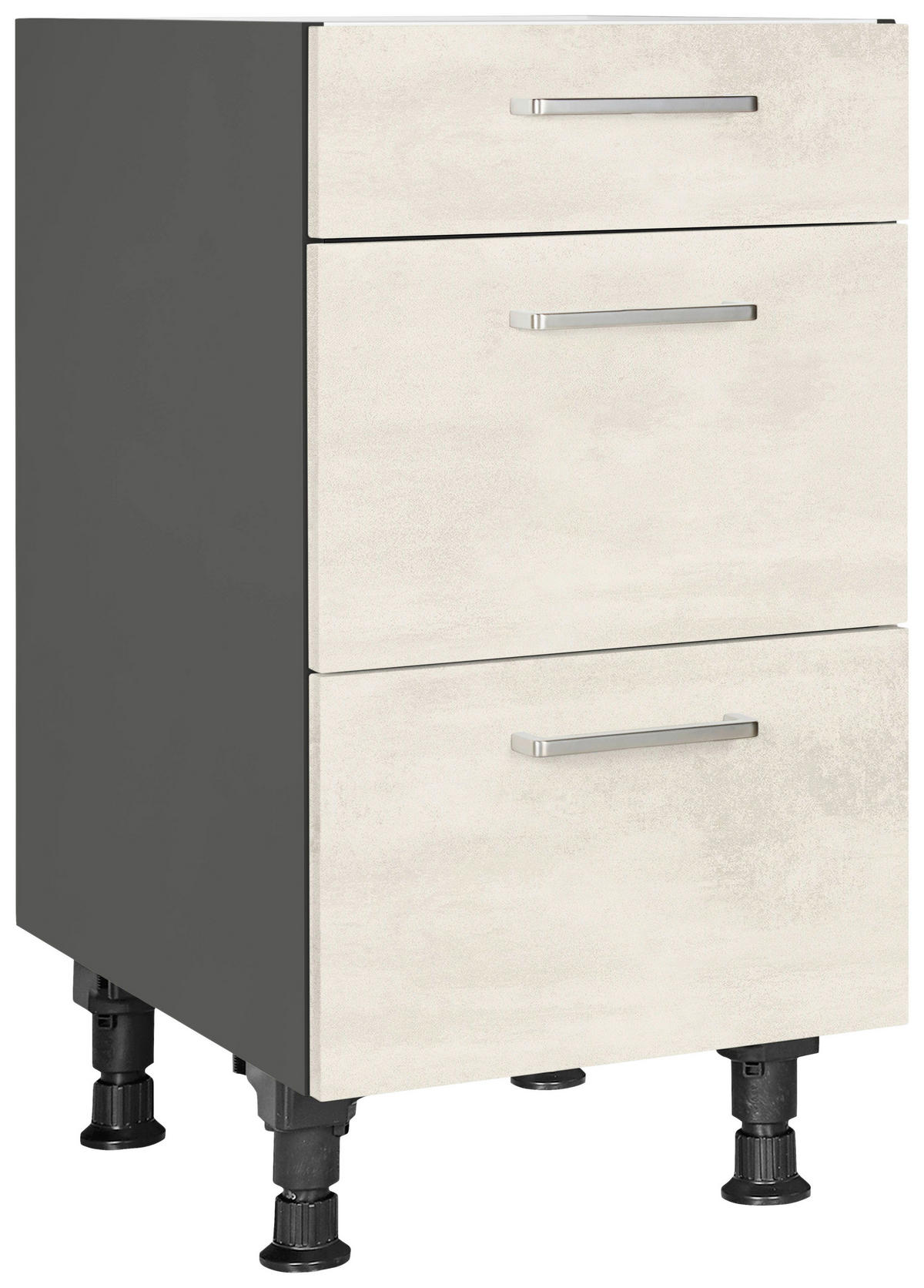 SCHUBKASTENUNTERSCHRANK 45/87/56 cm  in Weiß  - Schieferfarben/Edelstahlfarben, MODERN, Holzwerkstoff/Metall (45/87/56cm) - Nobilia