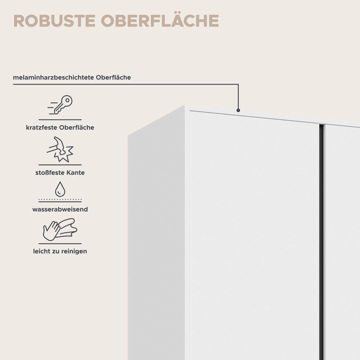 DREHTÜRENSCHRANK  in Weiß  - Weiß, MODERN, Holzwerkstoff (197/194/56cm) - MID.YOU