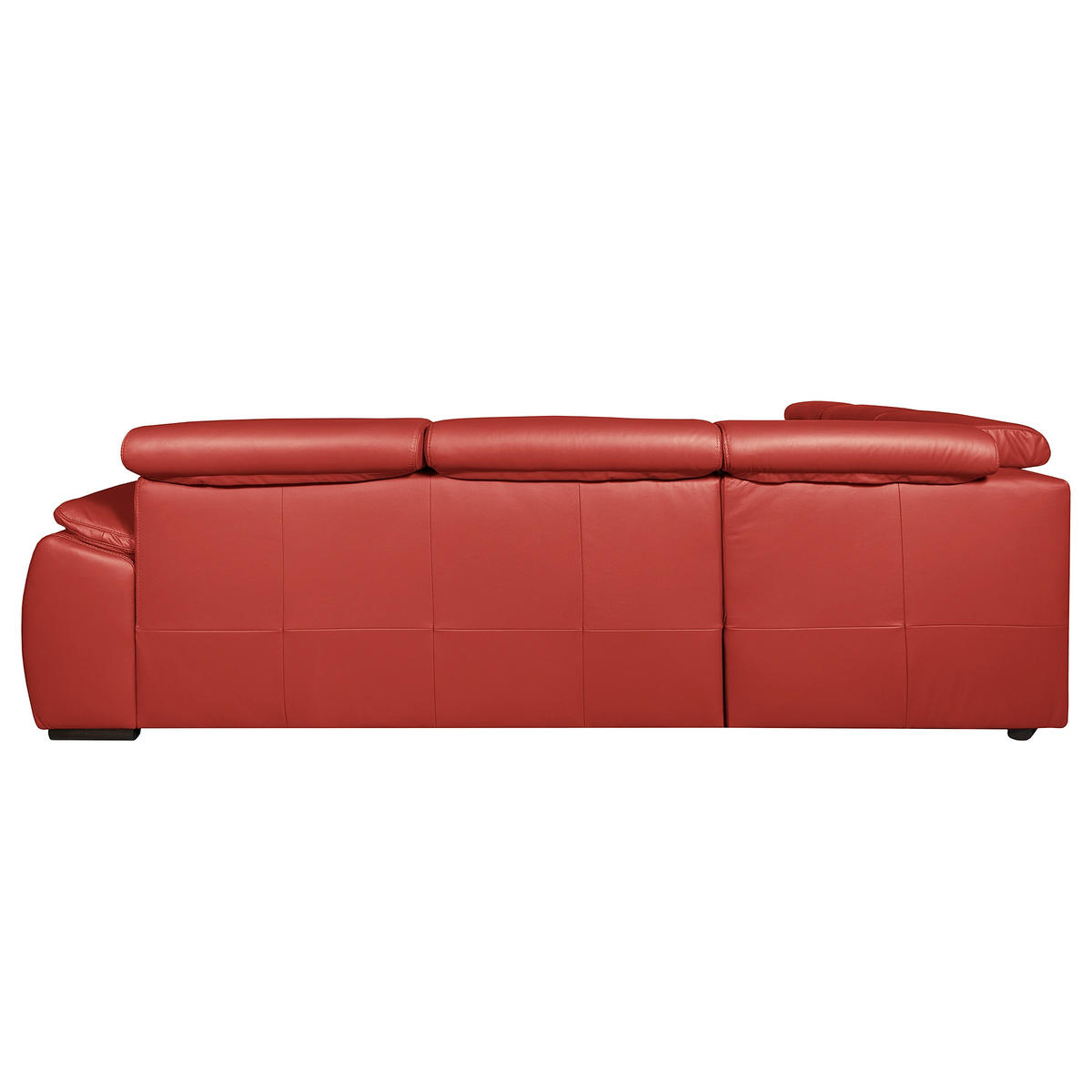 ECKSOFA  in Echtleder Rot  - Wengefarben/Rot, Design, Leder/Holz (265/265cm) - Livetastic