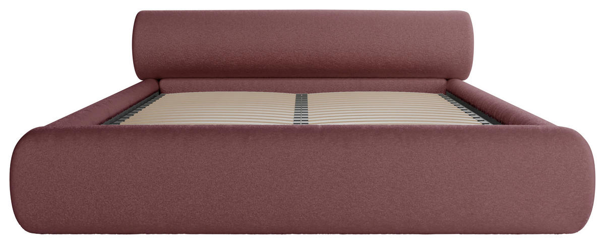 POLSTERBETT 160/200 cm,  in Dunkelrot, Lattenrost, Bettkasten,  - Schwarz/Dunkelrot, Design, Holz/Textil (160/200cm) - Chameo