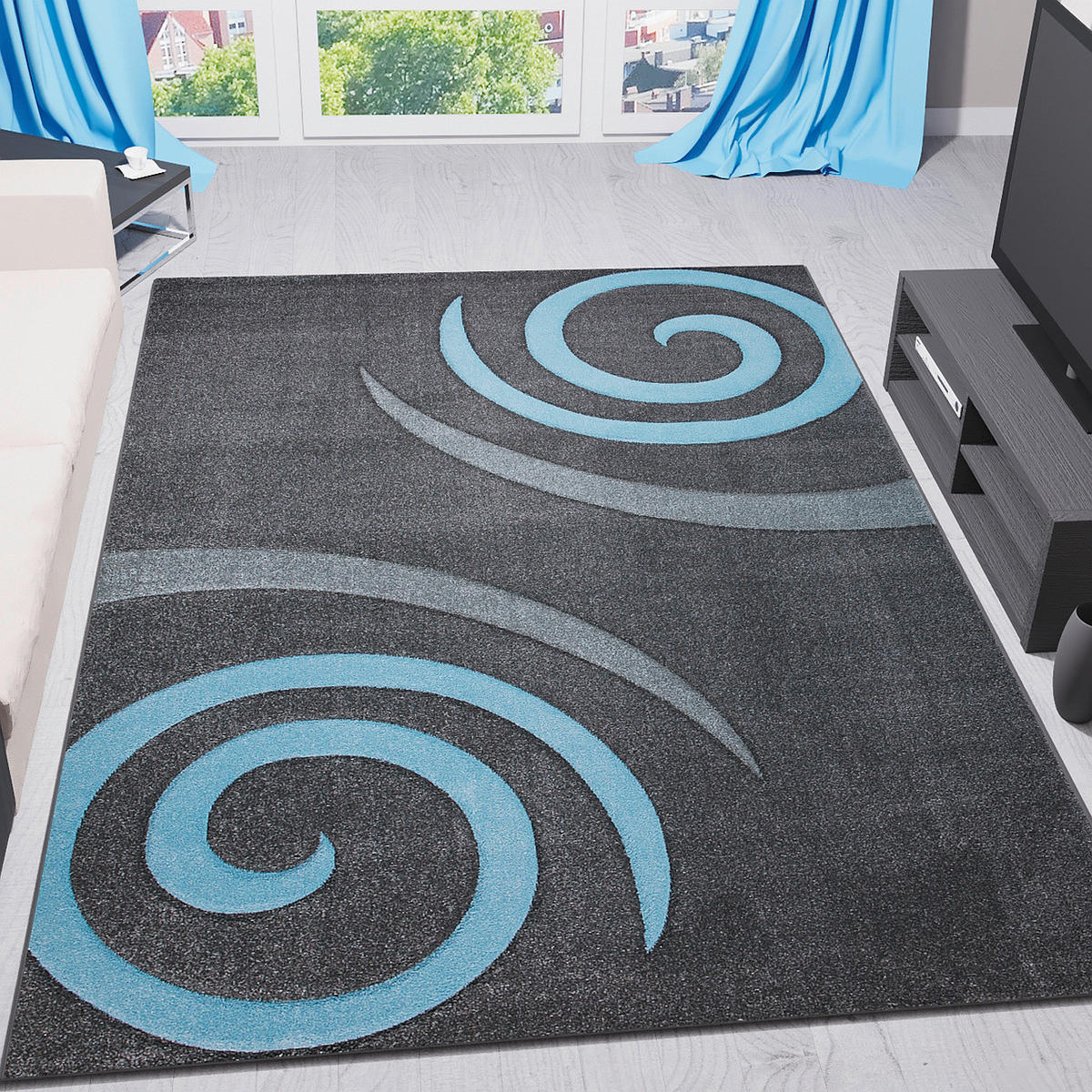 WEBTEPPICH 120/170 cm Blau  - Blau, MODERN, Textil (120/170cm)
