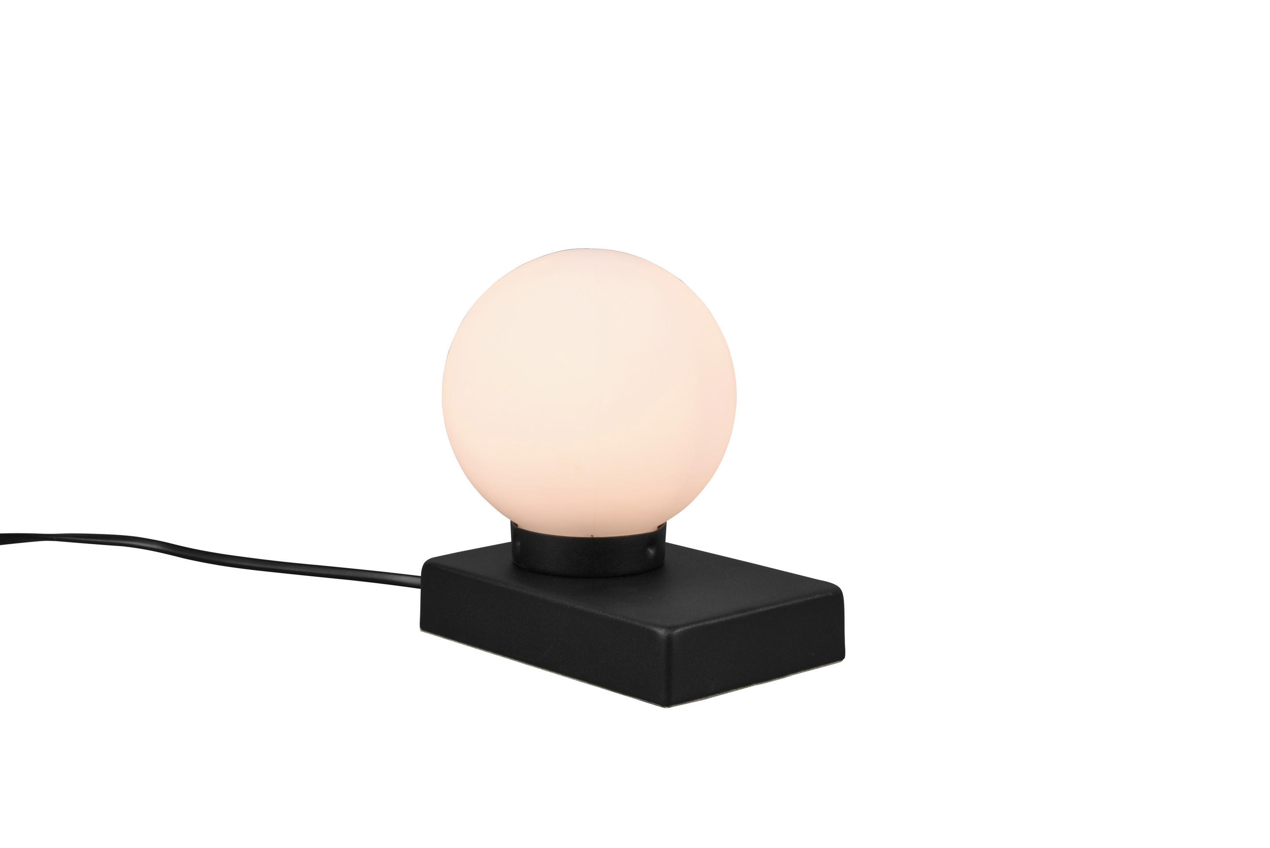 TISCHLEUCHTE  - Opal/Schwarz, Basics, Kunststoff/Metall (15,0/15,0/12,0cm) - Xora