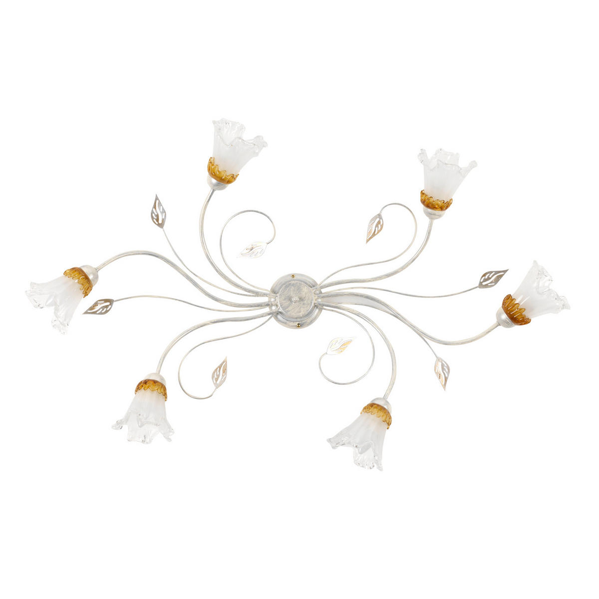 DECKENLEUCHTE    115/23/70 cm  - Weiß, KONVENTIONELL, Glas/Metall (115/23/70cm)