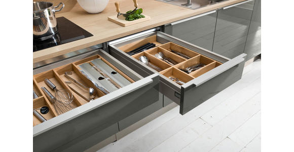 EINBAUKÜCHE - Eichefarben/Grau, Design, Holzwerkstoff - Dieter Knoll