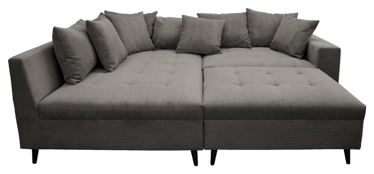 KUTNA GARNITURA tekstil  siva   - siva/crna, Design, tekstil/drvo (174/247cm) - MID.YOU