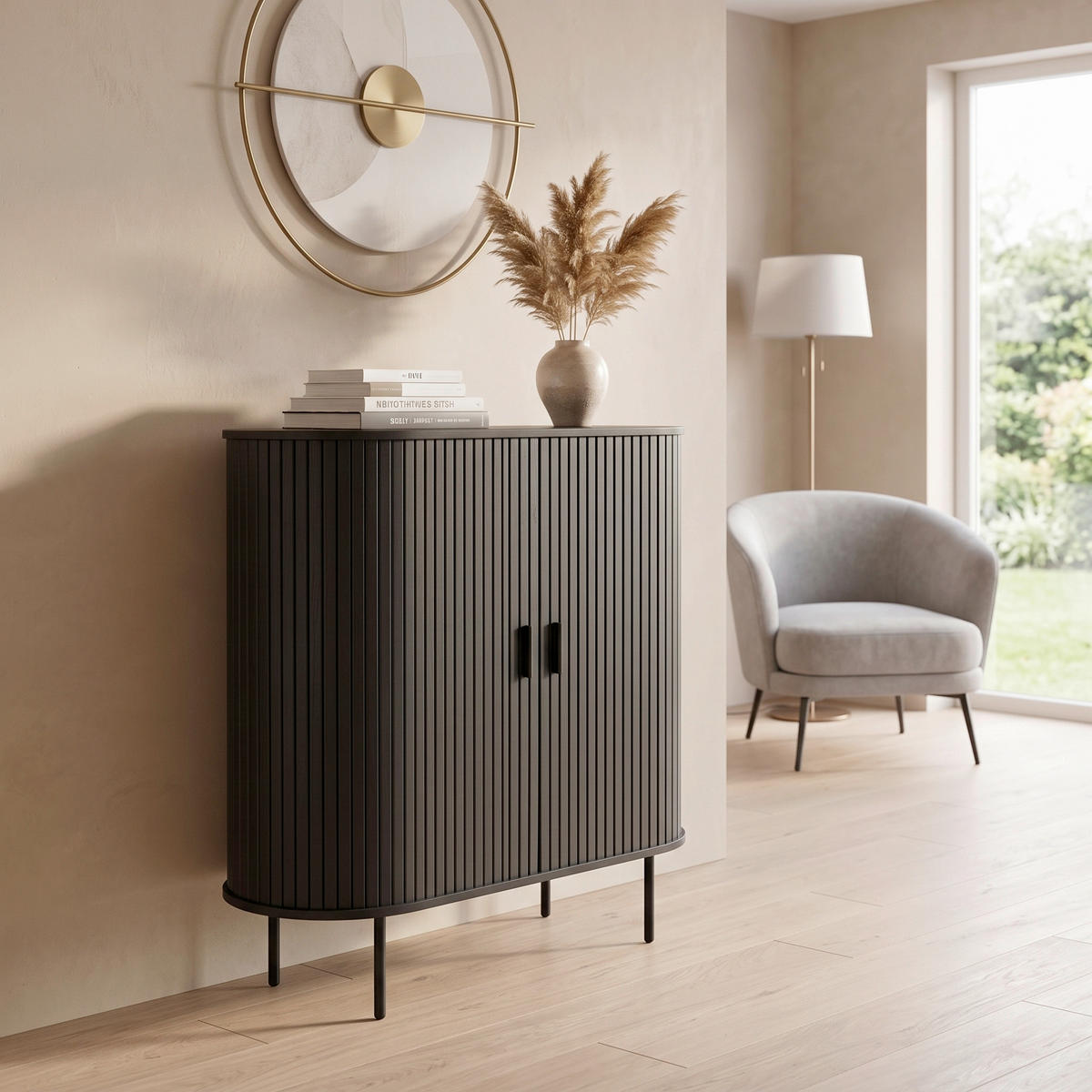 KOMMODE , 100/118/40 cm,  - Schwarz, Design, Holzwerkstoff/Metall (100/118/40cm) - Livetastic