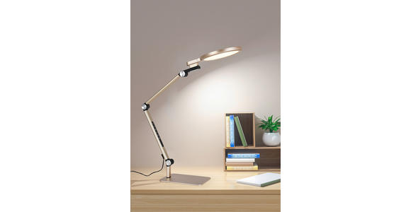 LED-SCHREIBTISCHLEUCHTE 98/20/22,5 cm  - Champagner/Schwarz, Design, Kunststoff/Metall (98/20/22,5cm) - Novel