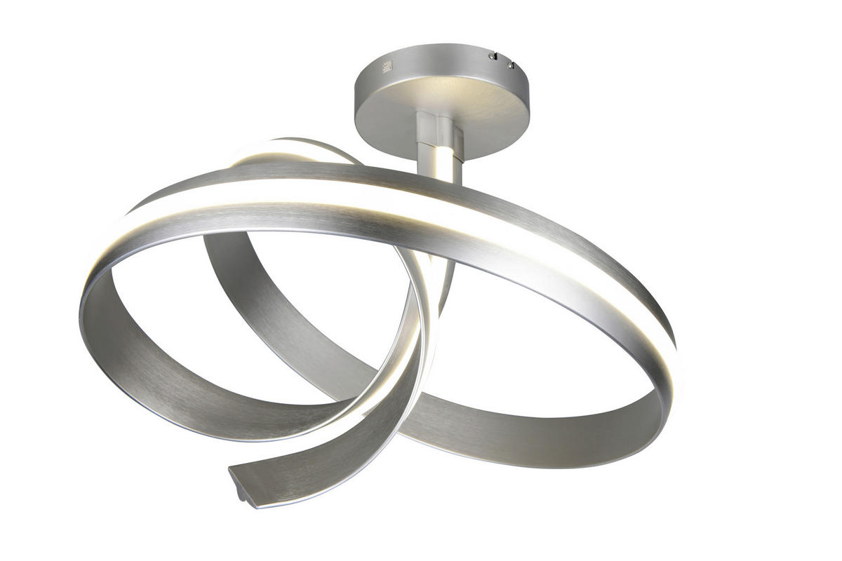 LED-DECKENLEUCHTE 70/55 cm    - Weiß/Nickelfarben, Design, Kunststoff/Metall (70/55cm) - Cinque