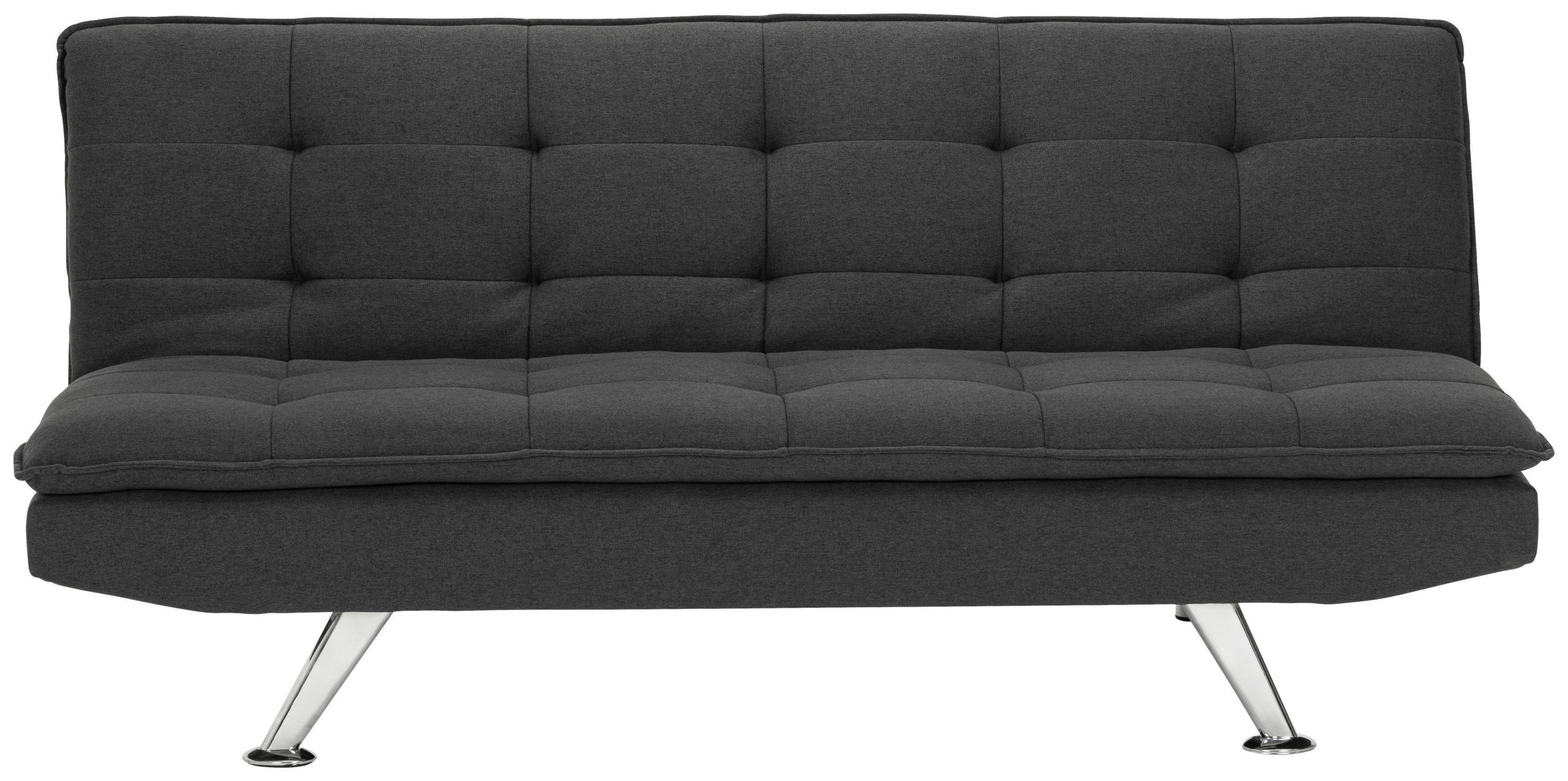 SCHLAFSOFA Leinenoptik Dunkelgrau  - Dunkelgrau/Silberfarben, Basics, Textil/Metall (194/87/102cm) - MID.YOU
