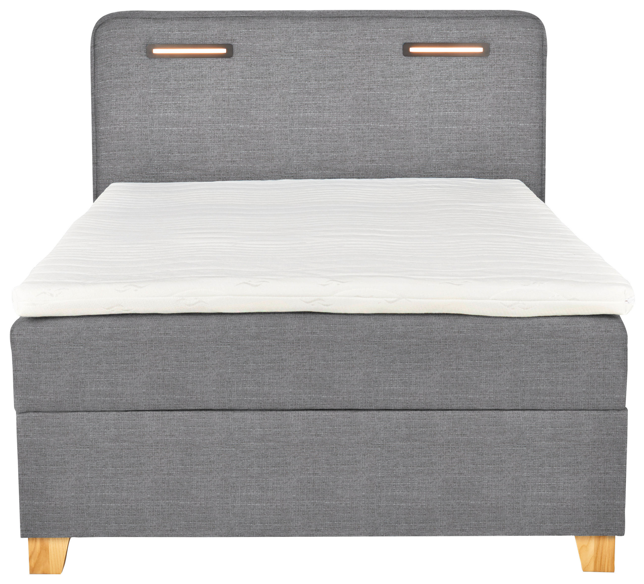 BOXBETT 120/200 cm  in Hellgrau  - Hellgrau, KONVENTIONELL, Holz/Textil (120/200cm) - Moderano