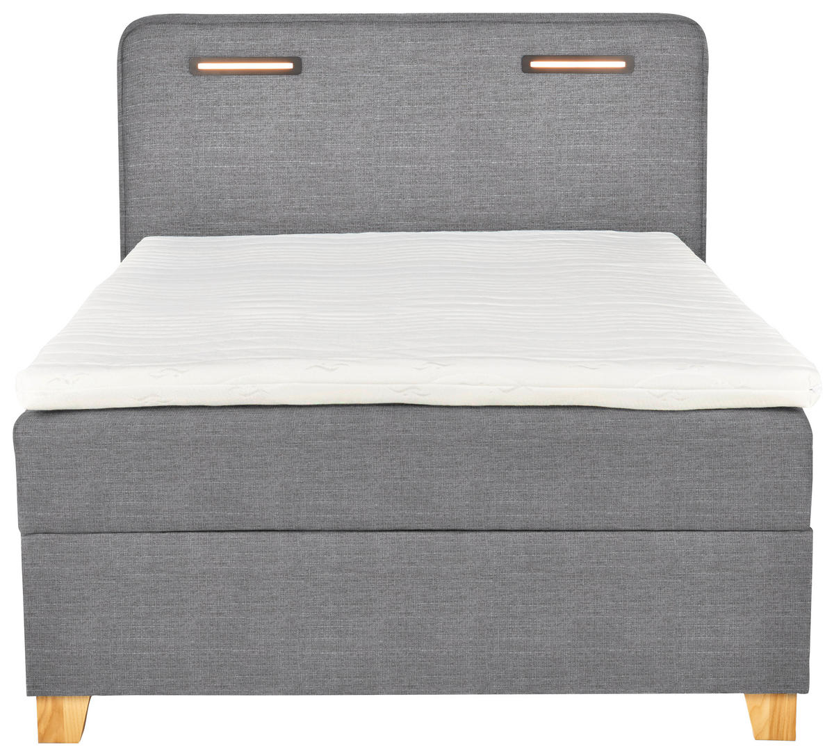 BOXBETT 120/200 cm  in Hellgrau  - Hellgrau, Konventionell, Holz/Textil (120/200cm) - Moderano