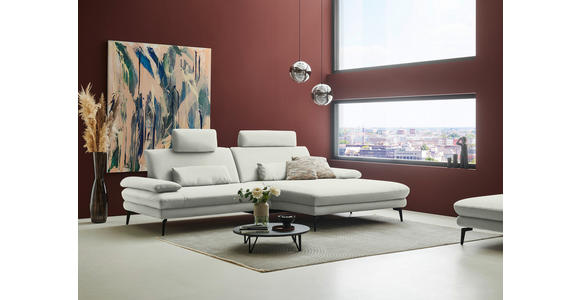 ECKSOFA  in Chenille, Flachgewebe Weiß  284/180 cm  - Schwarz/Weiß, Design, Textil/Metall (284/180cm) - Dieter Knoll