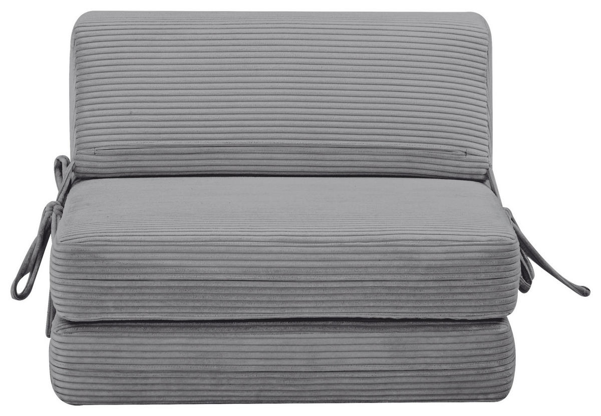 SCHLAFSESSEL in Cord Hellgrau  - Hellgrau, Design, Textil/Metall (75/58/80cm) - Livetastic