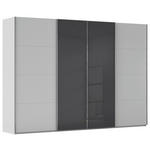 SCHWEBETÜRENSCHRANK 316/235/68 cm 4-türig Grau, Schwarz  - Chromfarben/Schwarz, KONVENTIONELL, Glas/Holzwerkstoff (316/235/68cm) - Novel