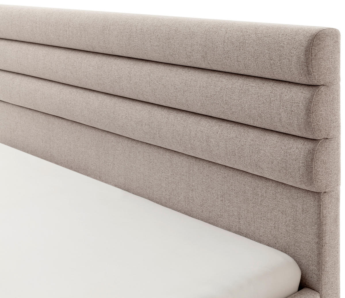 POLSTERBETT 180/200 cm  in Beige  - Beige/Schwarz, MODERN, Textil (180/200cm) - MID.YOU
