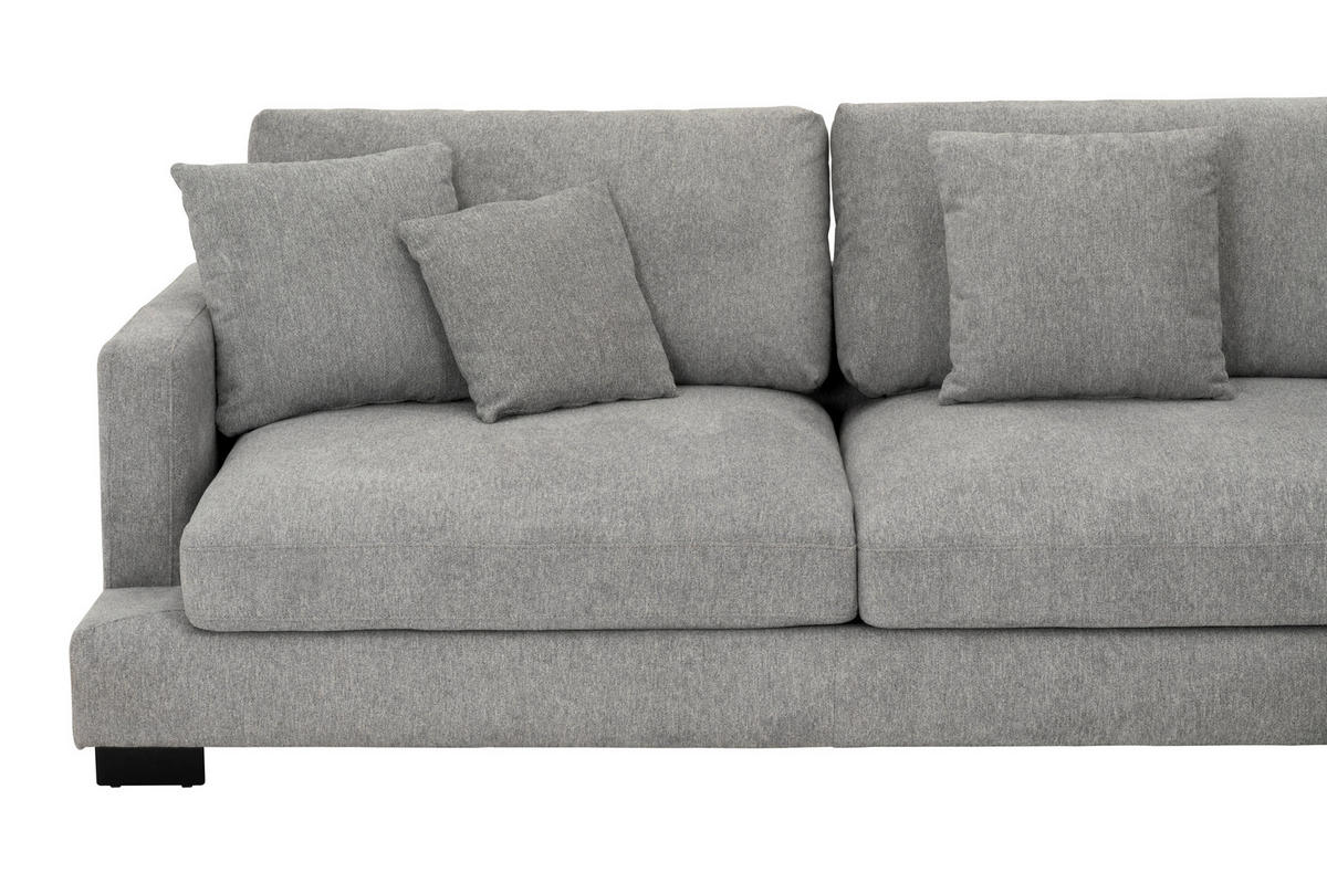 ECKSOFA Grau Webstoff  - Schwarz/Grau, Design, Textil/Metall (323/212cm) - Livetastic