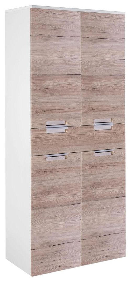 HOCHSCHRANK 65,0/159,0/35,0 cm  - Chromfarben/Eichefarben, MODERN, Holzwerkstoff/Metall (65,0/159,0/35,0cm) - MID.YOU