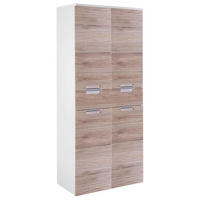 HOCHSCHRANK 65,0/159,0/35,0 cm  - Chromfarben/Eichefarben, MODERN, Holzwerkstoff/Metall (65,0/159,0/35,0cm) - MID.YOU