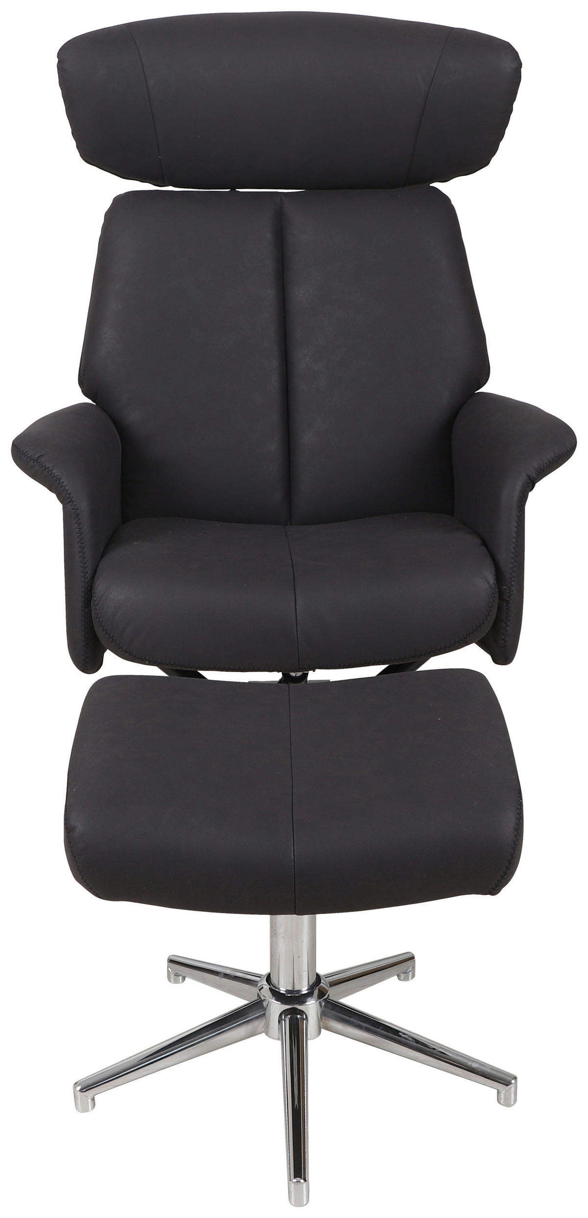 RELAXSESSELSET Mikrofaser    - Chromfarben/Schwarz, Design, Textil/Metall (76/97-109/76-107cm) - Carryhome