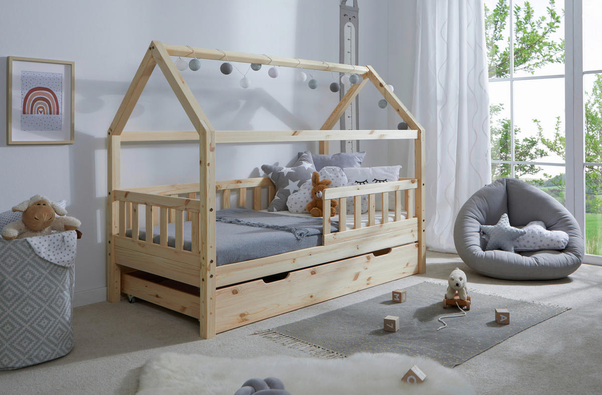 HAUSBETT 80/160 cm Naturfarben  - Naturfarben, Modern, Holz (80/160cm) - MID.YOU
