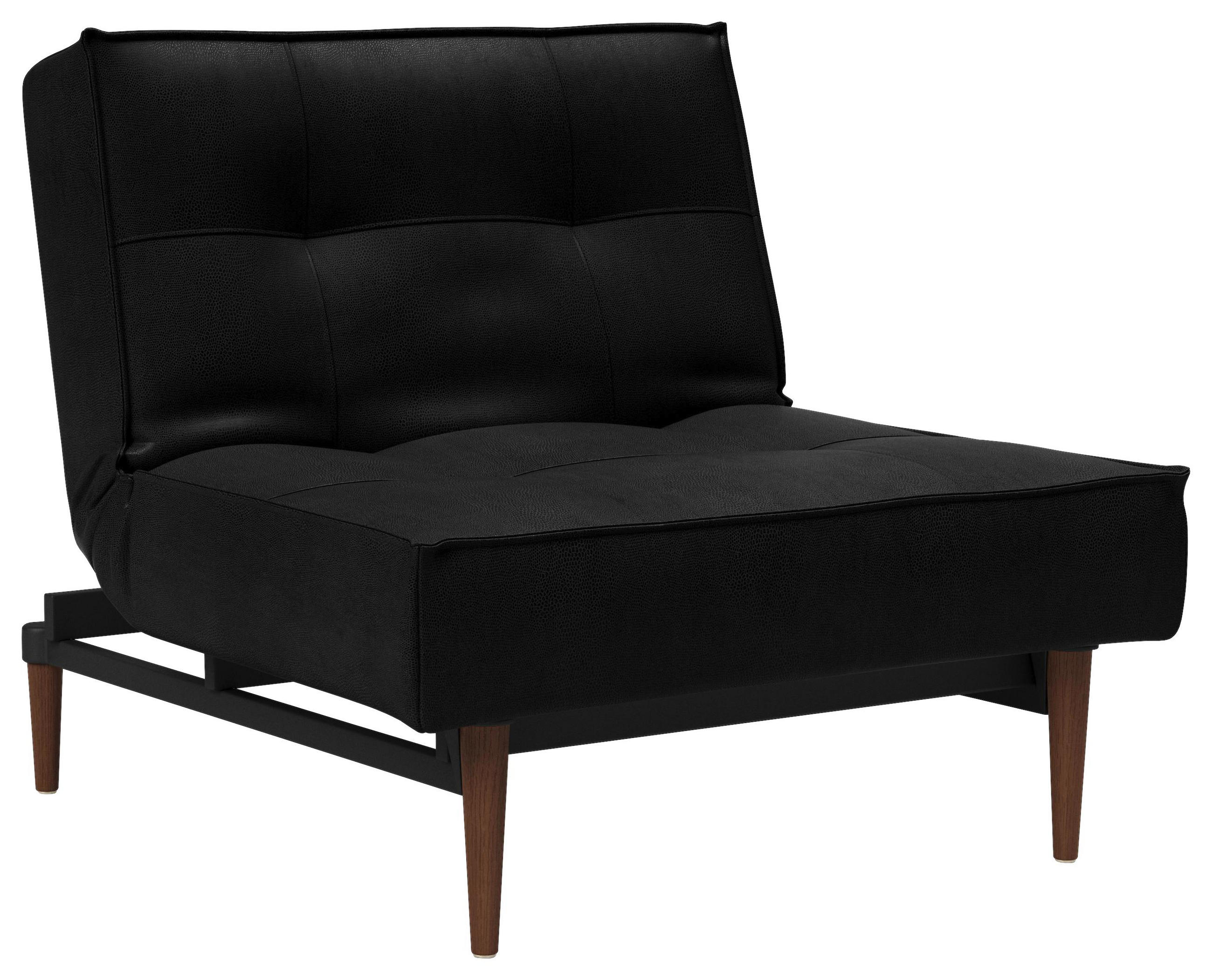 Sessel in Holz, Metall, Textil, Leder Schwarz