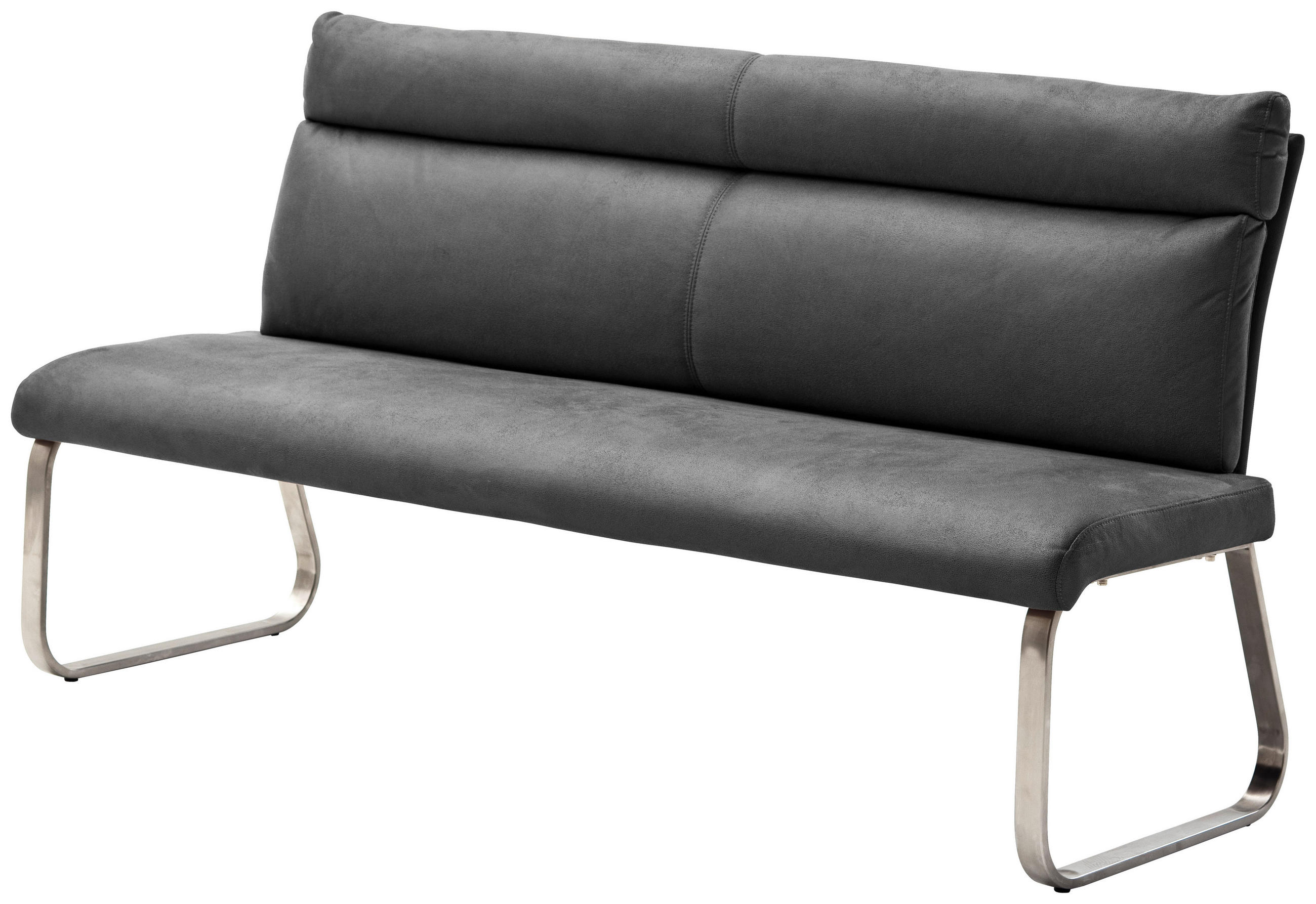 SEDACÍ LAVICE, šedá, barvy nerez oceli - šedá/barvy nerez oceli, Design, kov/textil (160/98/70cm) - Livetastic