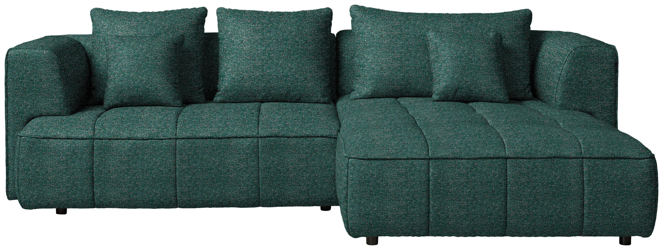 ECKSOFA Webstoff Grün  - Schwarz/Grün, Design, Kunststoff/Textil (288/188cm) - Welnova
