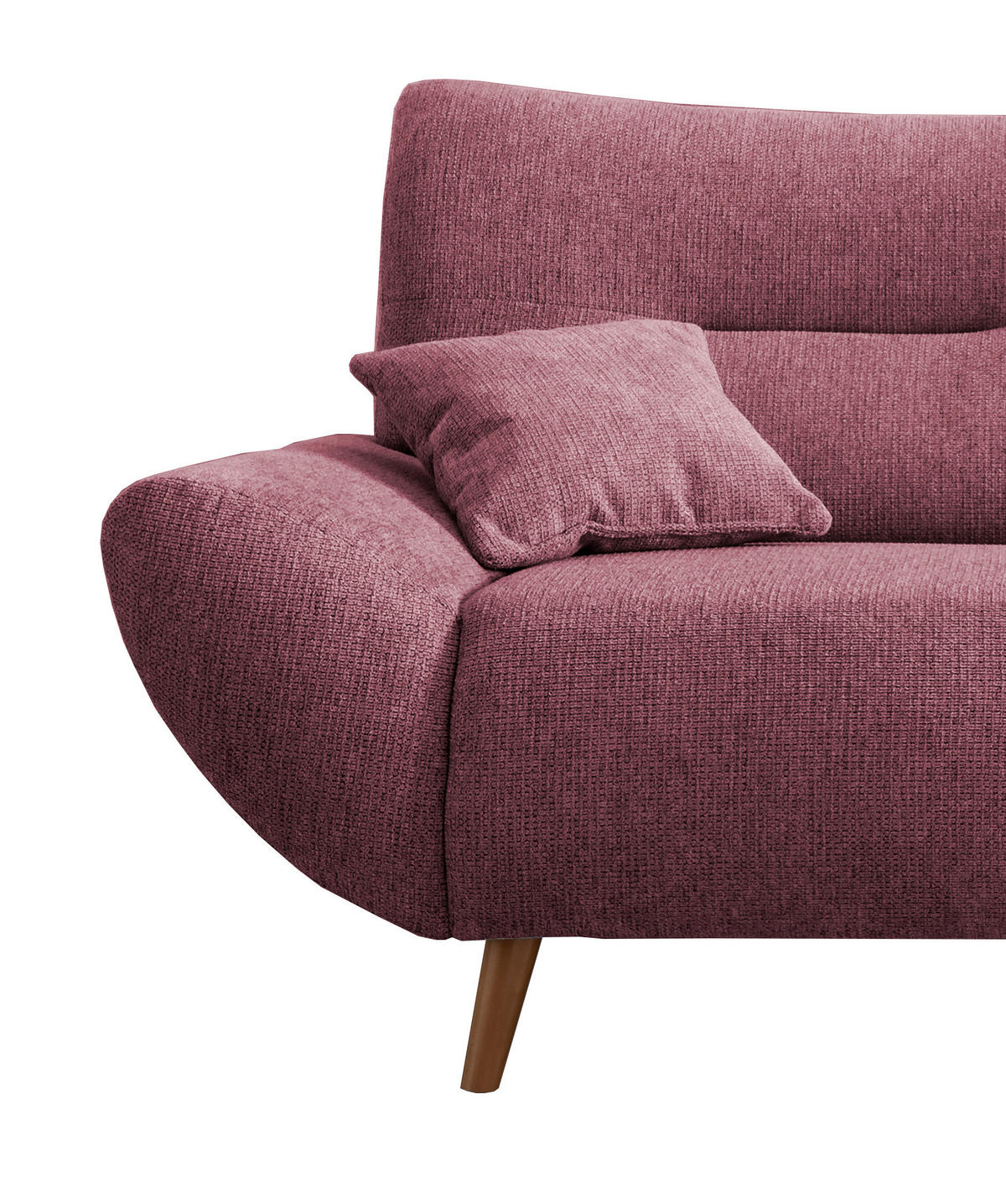 2-SITZER-SOFA Chenille Brombeere  - Wildeiche/Brombeere, MODERN, Holz/Textil (173/81/90cm) - MID.YOU