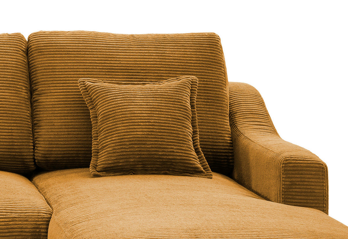 WOHNLANDSCHAFT in Cord Goldfarben  - Goldfarben/Naturfarben, Konventionell, Holz/Textil (200/301/150cm) - P & B