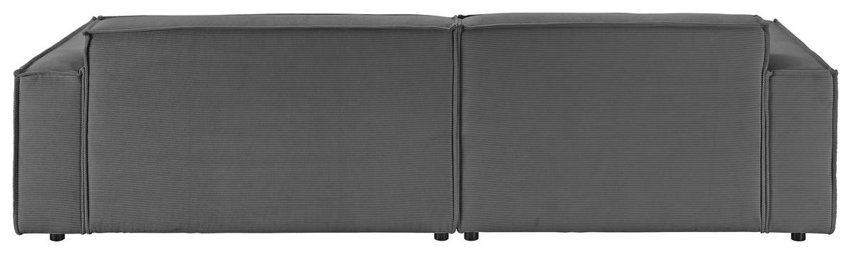 ECKSOFA in Feincord Anthrazit  168/276 cm  - Anthrazit/Schwarz, KONVENTIONELL, Kunststoff/Textil (168/276cm) - Hom`in