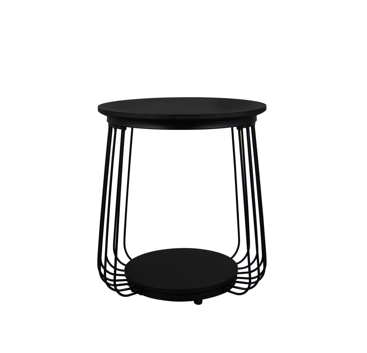 BEISTELLTISCH 35/35/40 cm Schwarz rund  - Schwarz, MODERN, Holzwerkstoff/Metall (35/35/40cm) - Milino