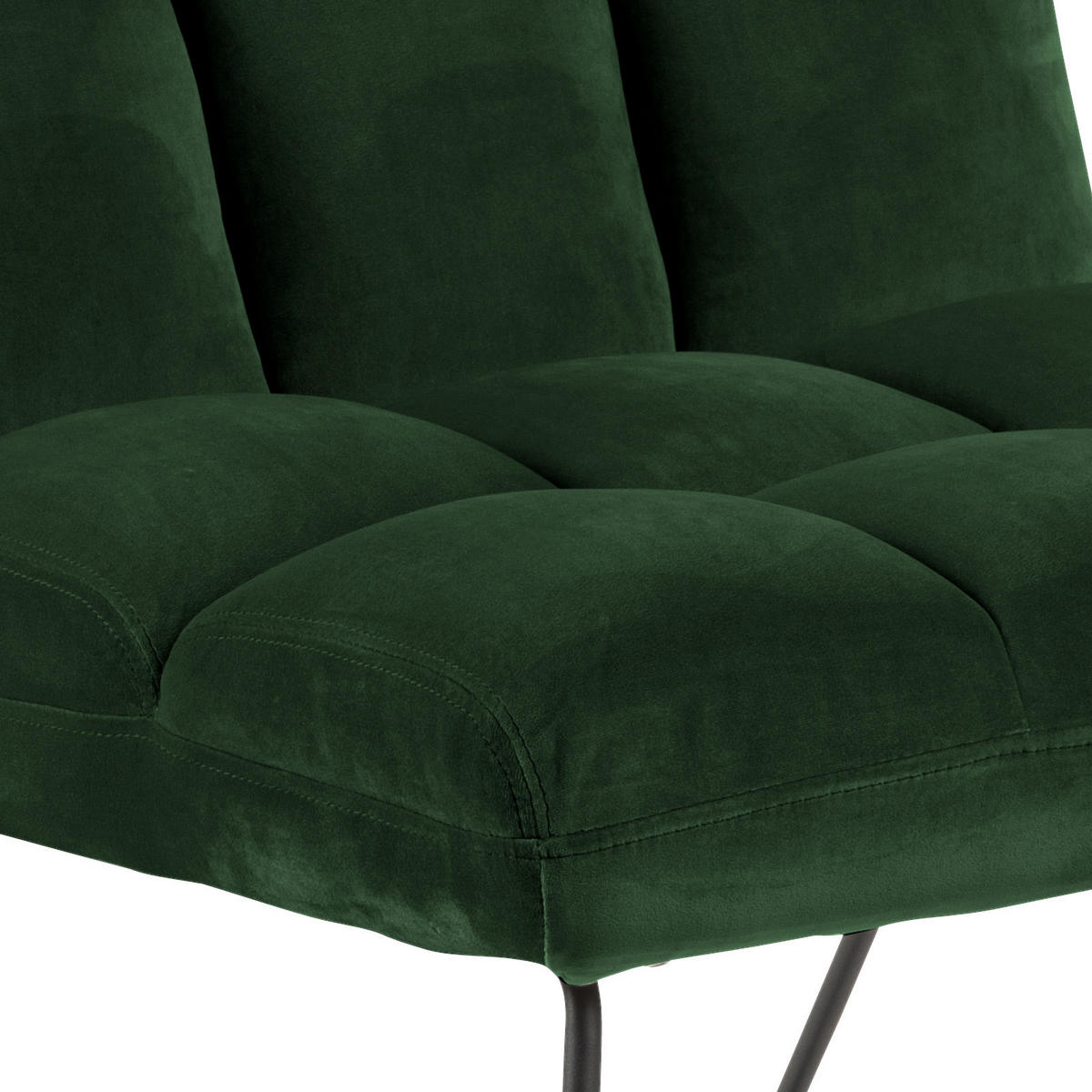 SESSEL Samt Schwarz, Dunkelgrün    - Dunkelgrün/Schwarz, MODERN, Textil/Metall (62/90/86cm)