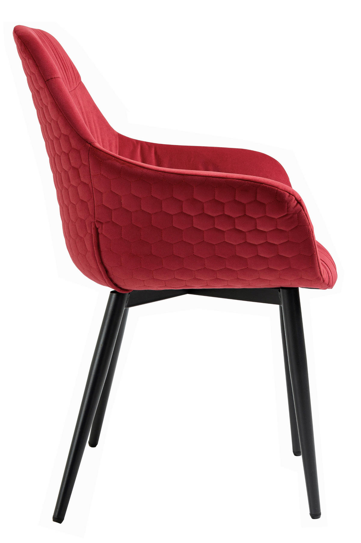 ARMLEHNSTUHL  in Samt  - Rot/Schwarz, MODERN, Textil/Metall (63/81,5/61cm) - Livetastic