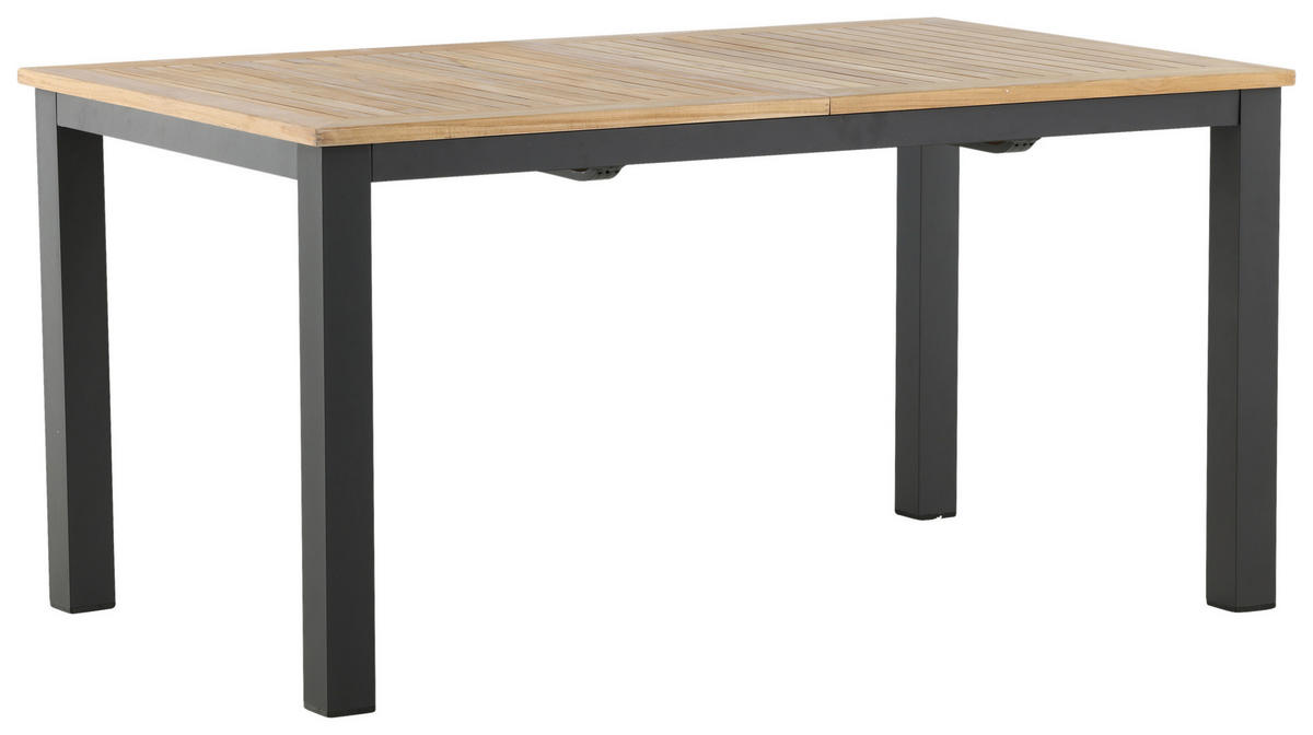UTEBORD trä, metall rektangulär  - teakfärg/svart, Klassisk, metall/trä (210/90/75cm) - Gardenson
