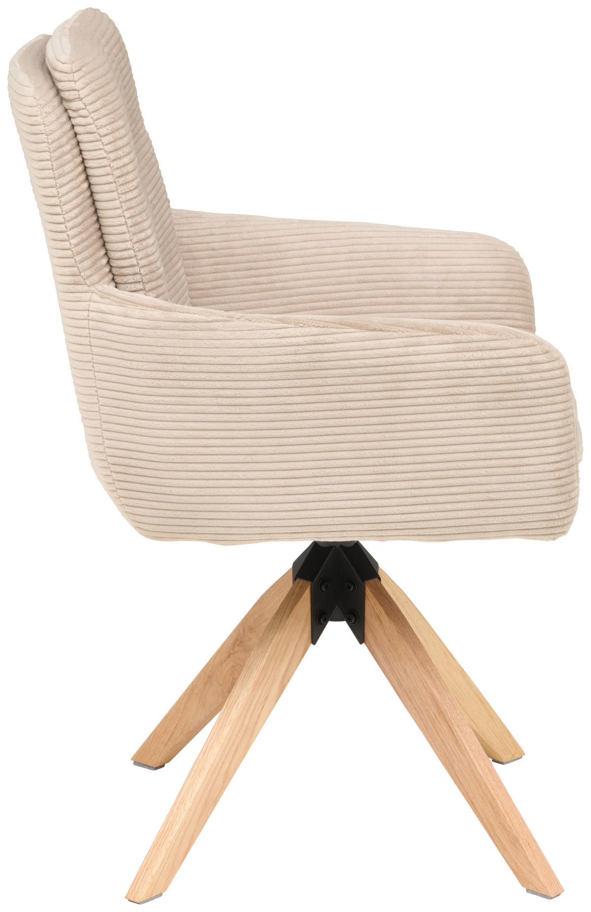 ARMLEHNSTUHL  in Eisen Cord  - Taupe/Naturfarben, KONVENTIONELL, Holz/Textil (60/93/65,5cm) - Livetastic
