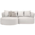 ECKSOFA in Plüsch Creme  166/235 cm  - Greige/Creme, MODERN, Kunststoff/Textil (166/235cm) - Hom`in