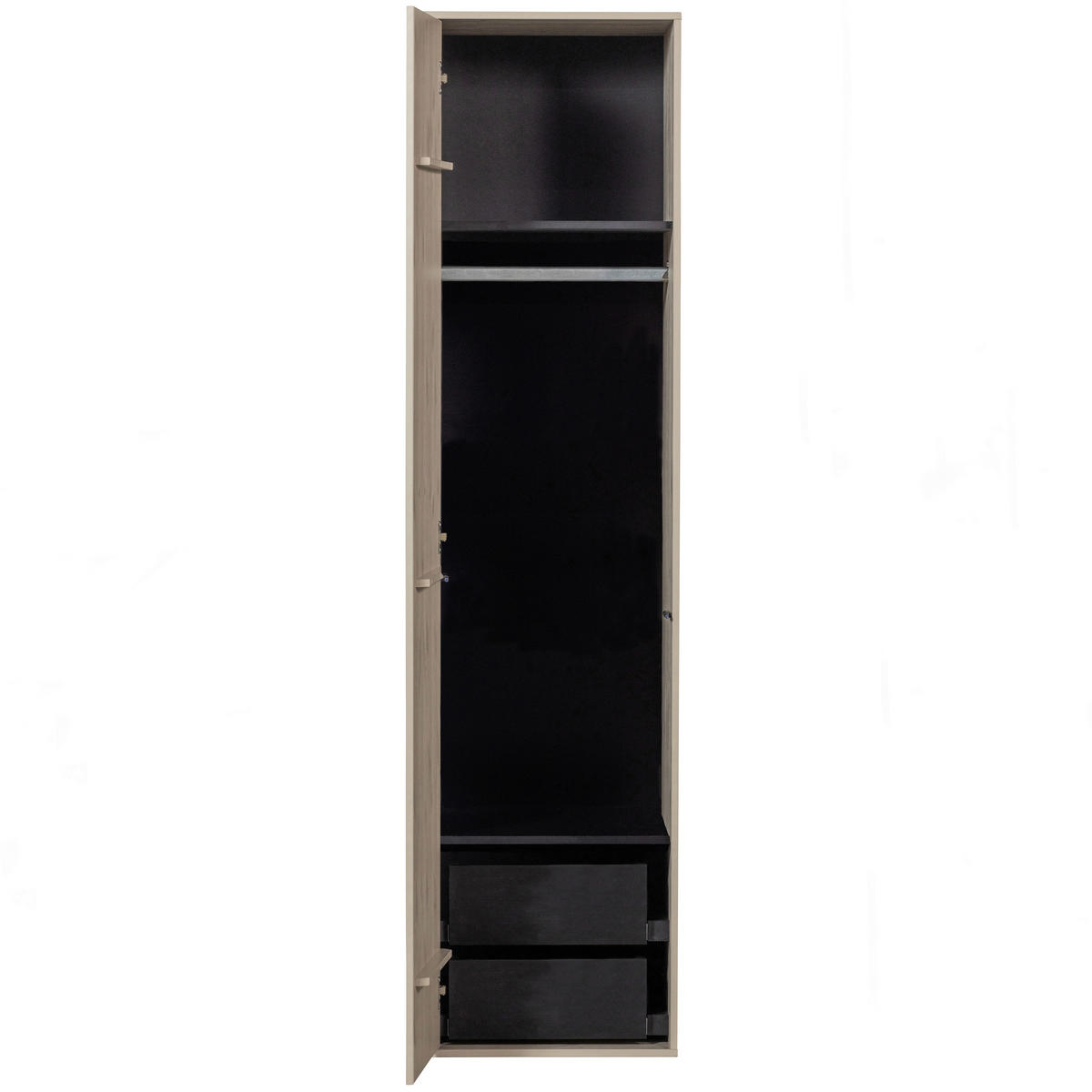 DREHTÜRENSCHRANK 50/200/58 cm,  in Grau, 1-türig  - Schwarz/Grau, Design, Holz/Holzwerkstoff (50/200/58cm) - Livetastic
