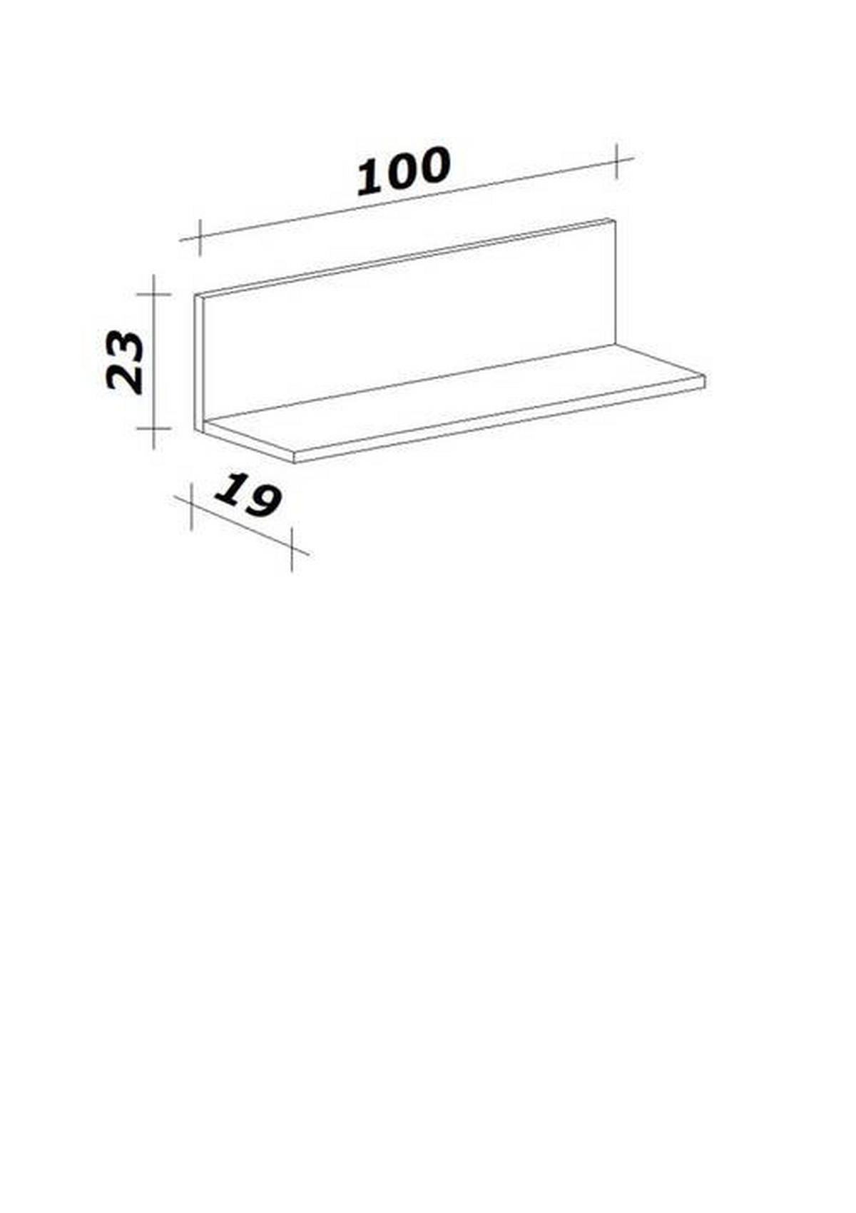 WANDBOARD Platinfarben  - Platinfarben, KONVENTIONELL, Holzwerkstoff (100/22,8/18,6cm) - FlexWell