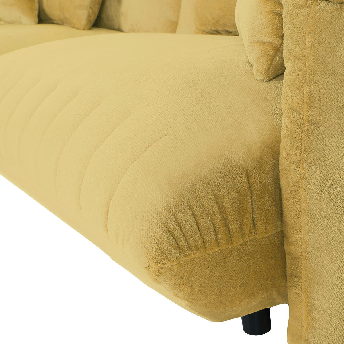 HÖRNSOFFA i plysch gul  - svart/gul, Klassisk, textil/plast (170/270cm) - MID.YOU