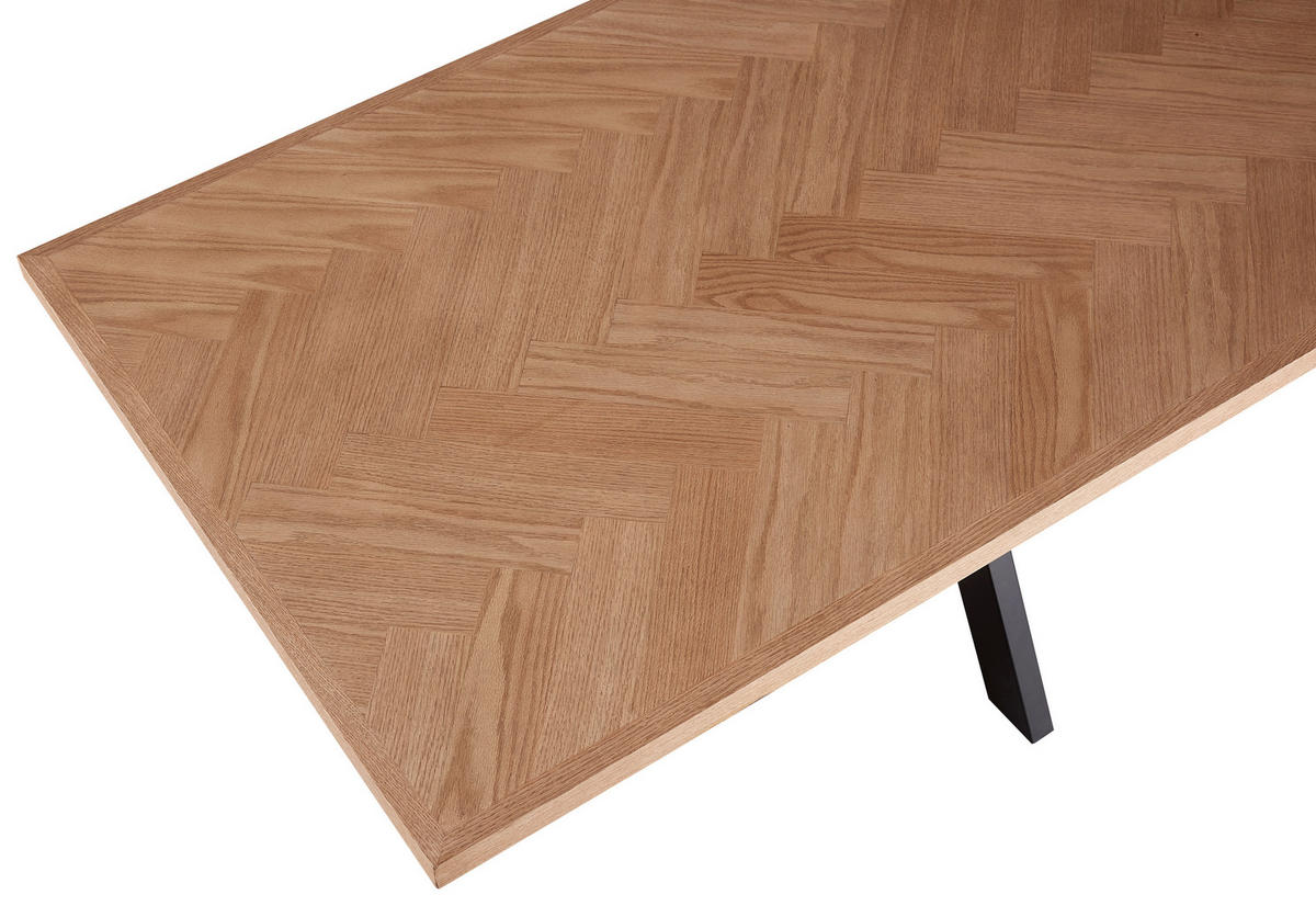 JÍDELNÍ STŮL, dub, barvy dubu, 180/90/76 cm - barvy dubu/černá, Moderní, kov/dřevo (180/90/76cm) - MID.YOU