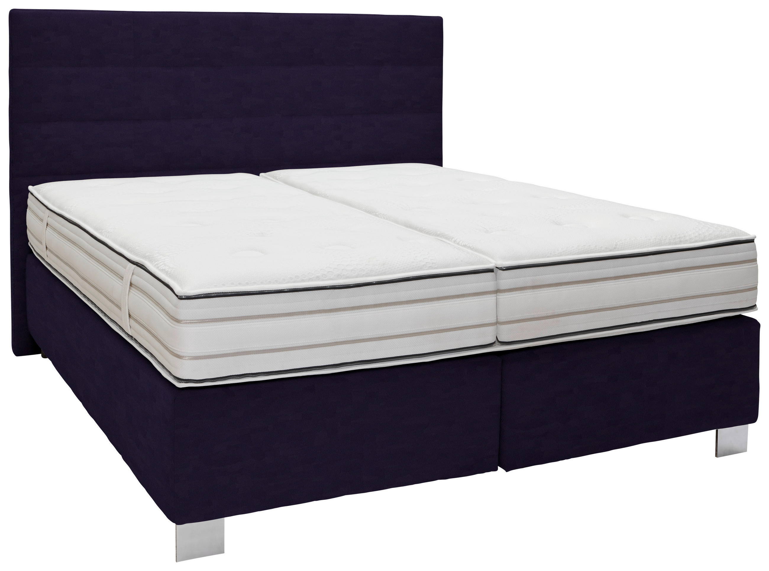 BOXSPRINGBETT 180/200 cm  in Schwarz  - Alufarben/Schwarz, KONVENTIONELL, Holzwerkstoff/Textil (180/200cm) - Dieter Knoll