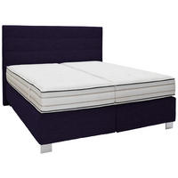 BOXSPRINGBETT 180/200 cm  in Schwarz  - Alufarben/Schwarz, KONVENTIONELL, Holzwerkstoff/Textil (180/200cm) - Dieter Knoll