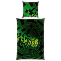 JUGENDBETTWÄSCHE Renforcé 135/200 cm  - Schwarz/Grün, Trend, Textil (135/200cm) - Herding
