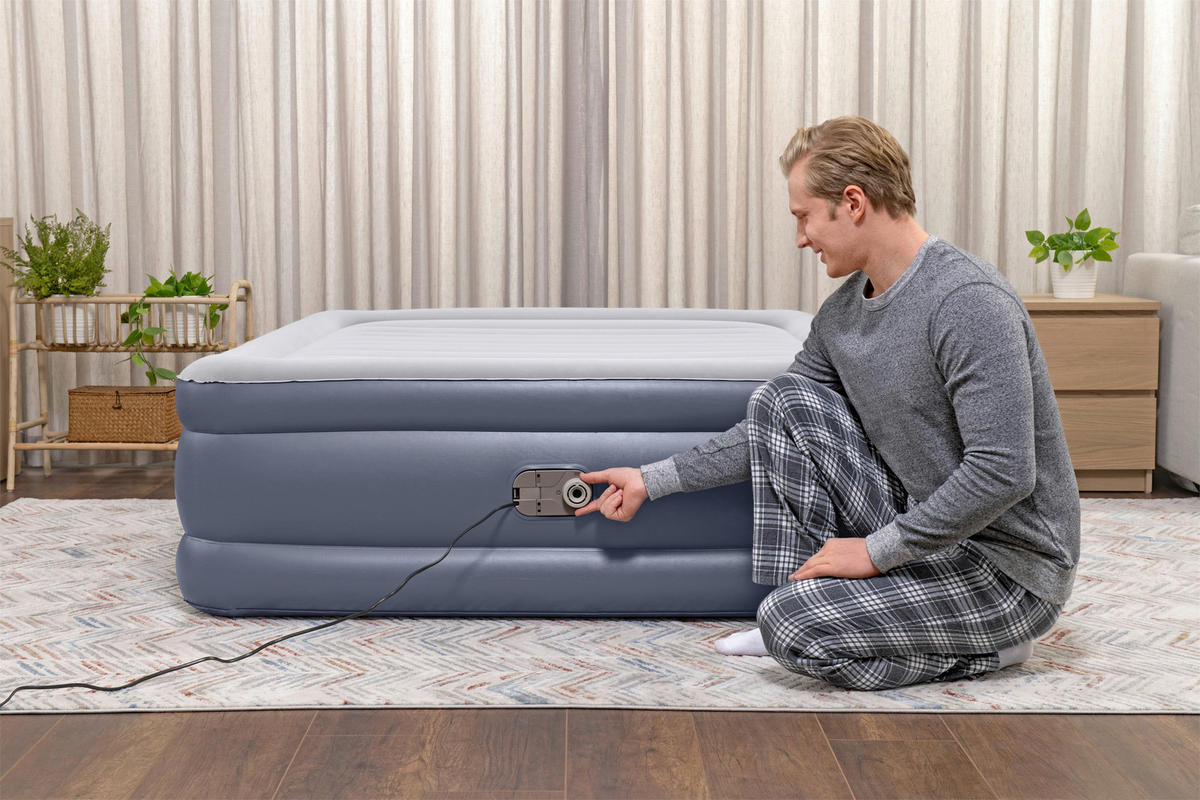 LUFTBETT TRITECH AIR 6713I Hellgrau, Hellblau  - Hellgrau/Hellblau, KONVENTIONELL, Kunststoff (203/152/51cm) - Bestway