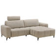ECKSOFA  in Chenille Beige  246/165 cm  - Beige/Schwarz, Design, Textil/Metall (246/165cm) - Carryhome