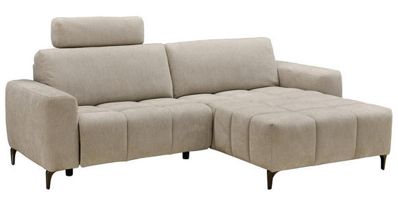 ECKSOFA  in Chenille Beige  246/165 cm  - Beige/Schwarz, Design, Textil/Metall (246/165cm) - Carryhome