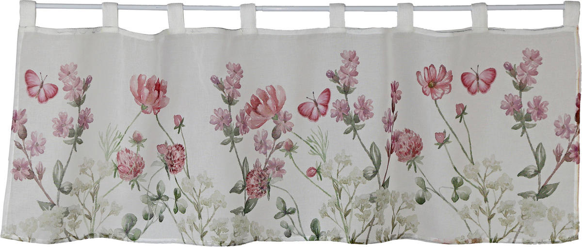 KURZGARDINE   140/49 cm   - Pink/Weiß, Basics, Textil (140/49cm)